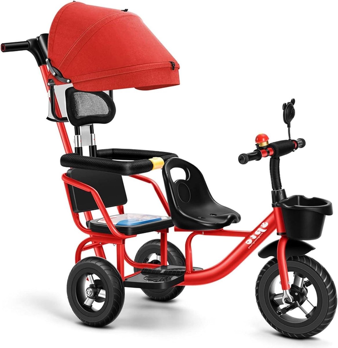 Kinder driewieler - Dubbele zit - Buiten spelen - Groei mee met kind - Tot 100 kg - Rood Driewieler kopen online