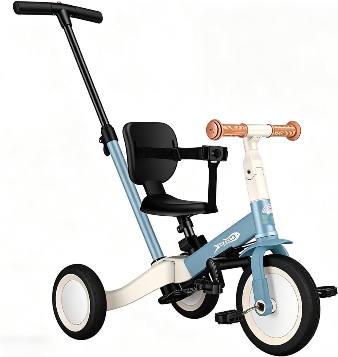 kinder driewieler loopfiets step buiten spelen 4 in 1 multifunctioneel 1 5 jaar blauw