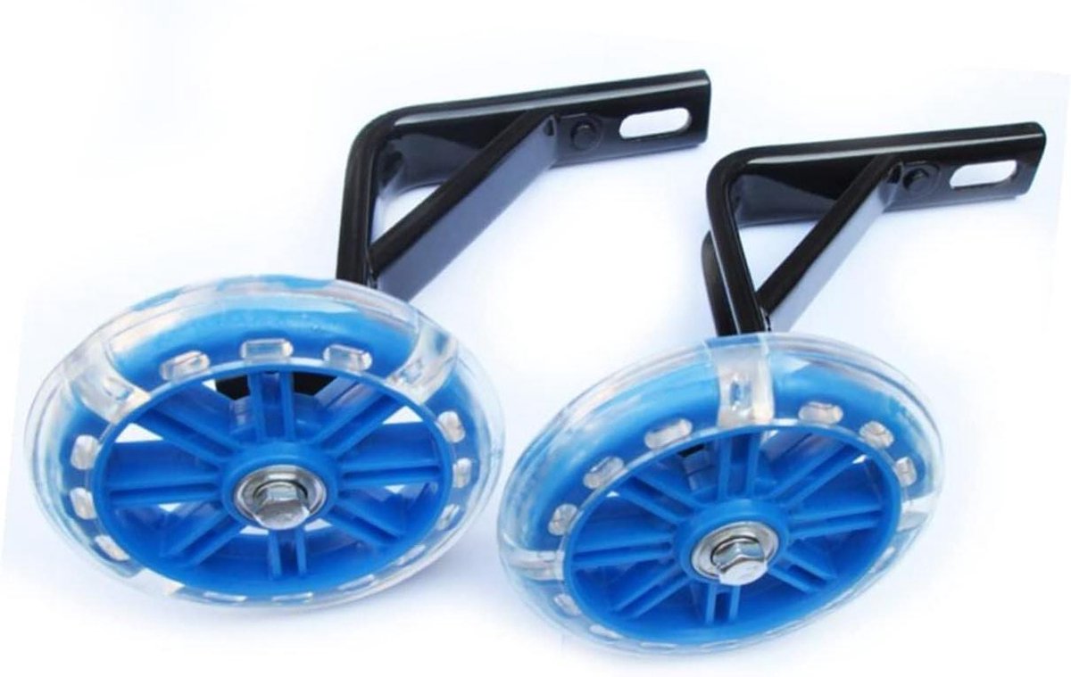 Kinder Fiets Zijwieltjes - Oefenwielen Stabilisator - Veilig Leren Fietsen - Metalen Sterke Beugelarm - 11 cm - Blauw Kinderfiets kopen online