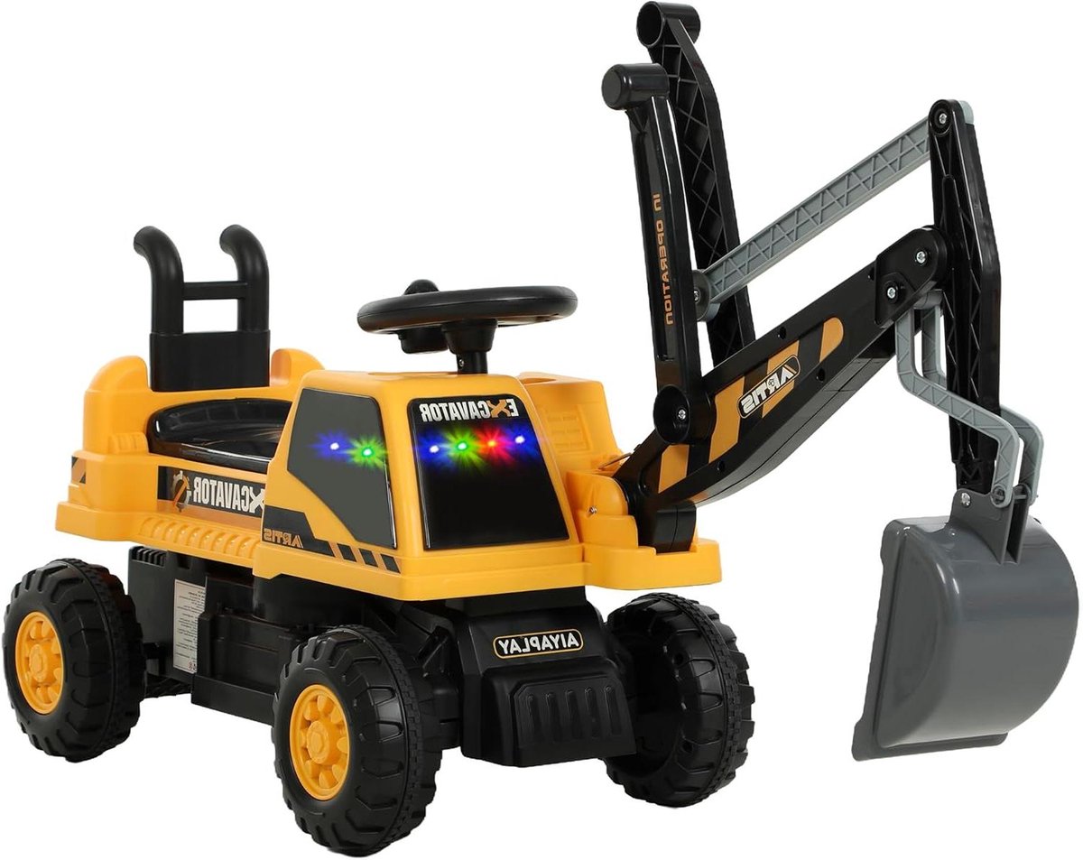 Kinder Graafmachine - Rijspeelgoed - Buiten Spelen - Draaibare Body - Tot 25 kg - Geel Speelgoedkruiwagen kopen online