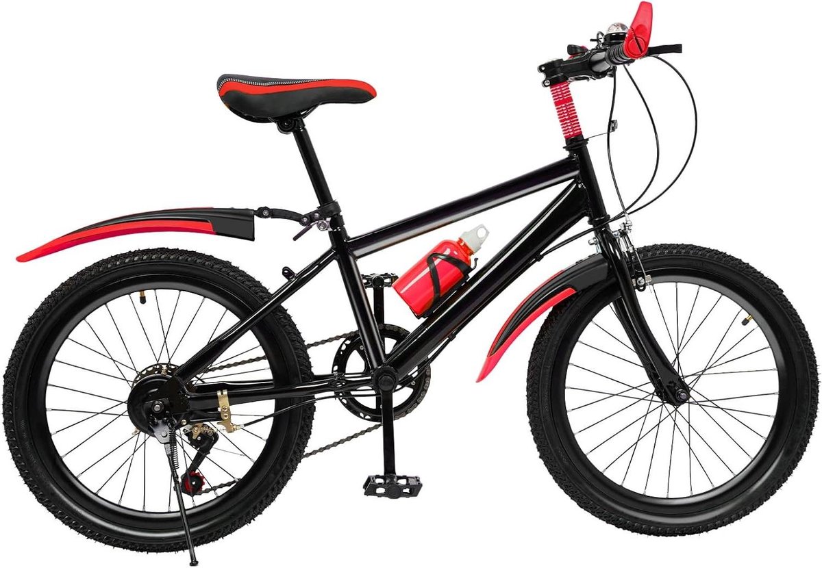 Kinder Mountainbike - Jongensfiets Meisjesfiets - Buiten Fietsen - Sterk Carbon Frame - 20 Inch - Rood Kinderfiets kopen online