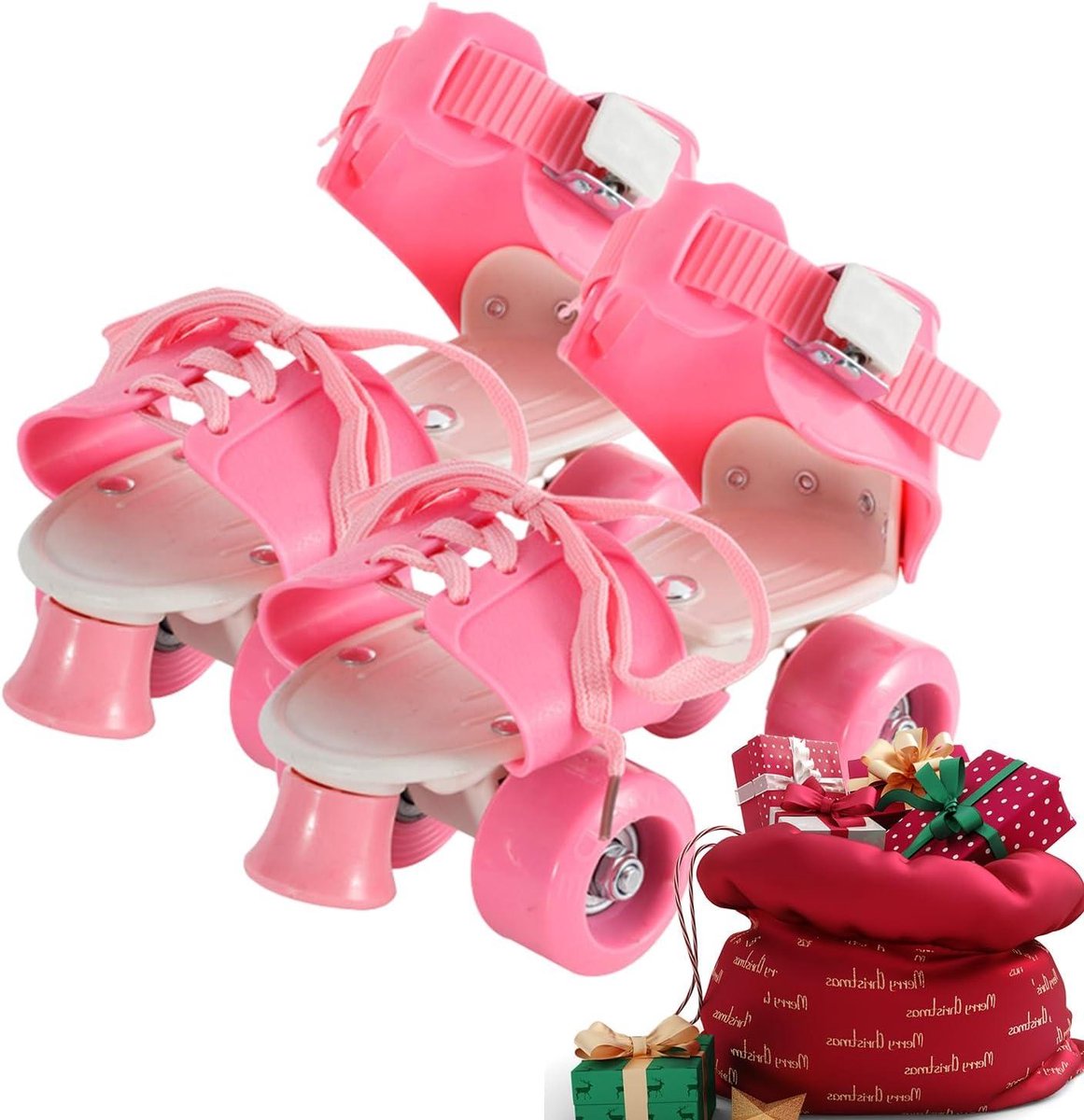 kinder rolschaatsen quad schaatsen buiten spelen verstelbare pasvorm 9 x 175 x 20 cm rood