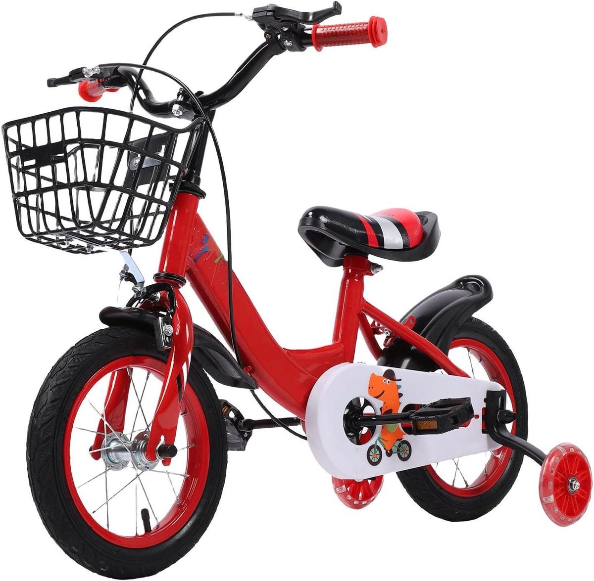 Kinderfiets 12 Inch - Peuterfiets Loopfiets - Leren Fietsen - Verstelbaar Zadel Stuur - 3 tot 10 Jaar - Rood Kinderfiets kopen online