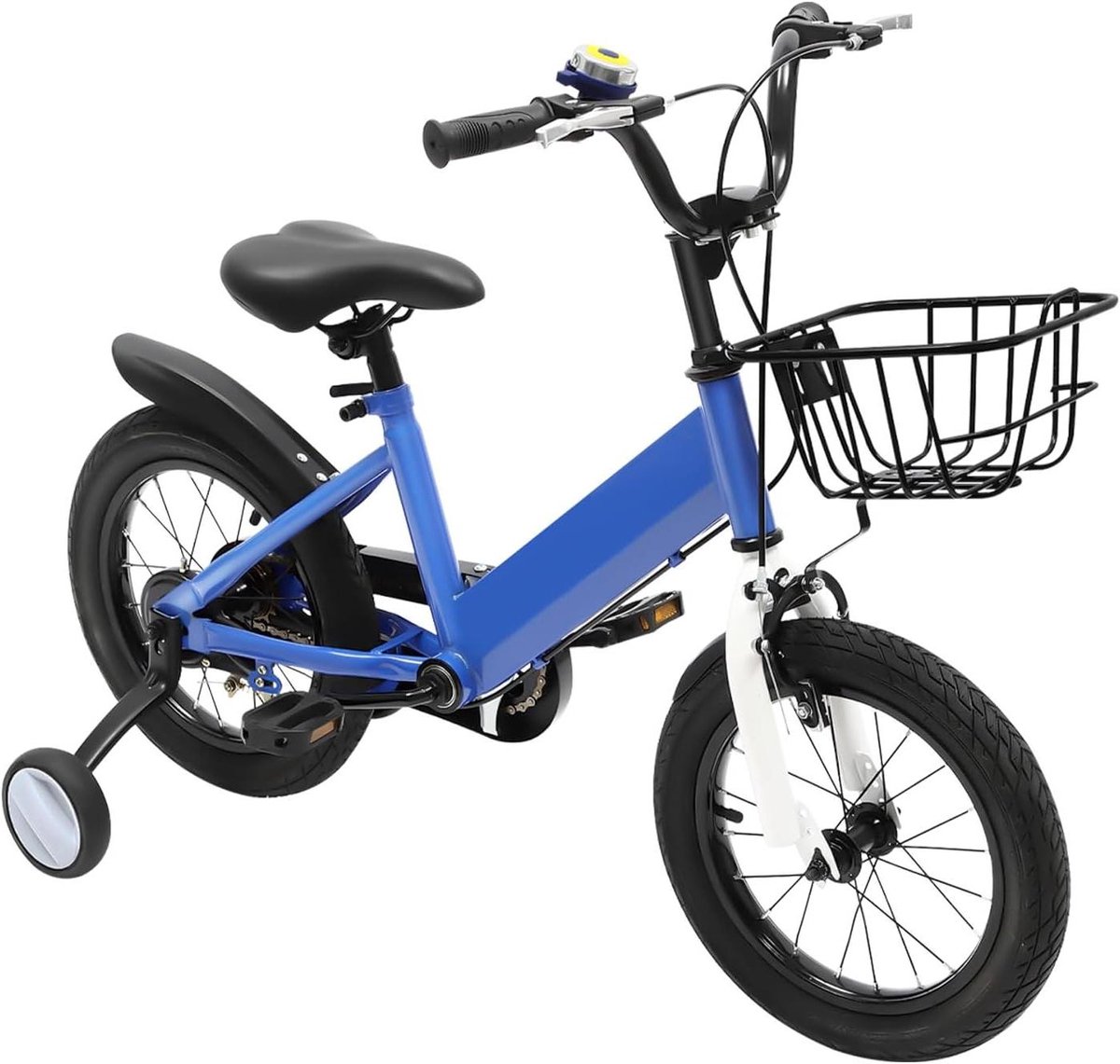 Kinderfiets 14 inch - Jongensfiets Meisjesfiets - Leren Fietsen - Verstelbare Hoogte - 104x75 cm - Blauw Kinderfiets kopen online