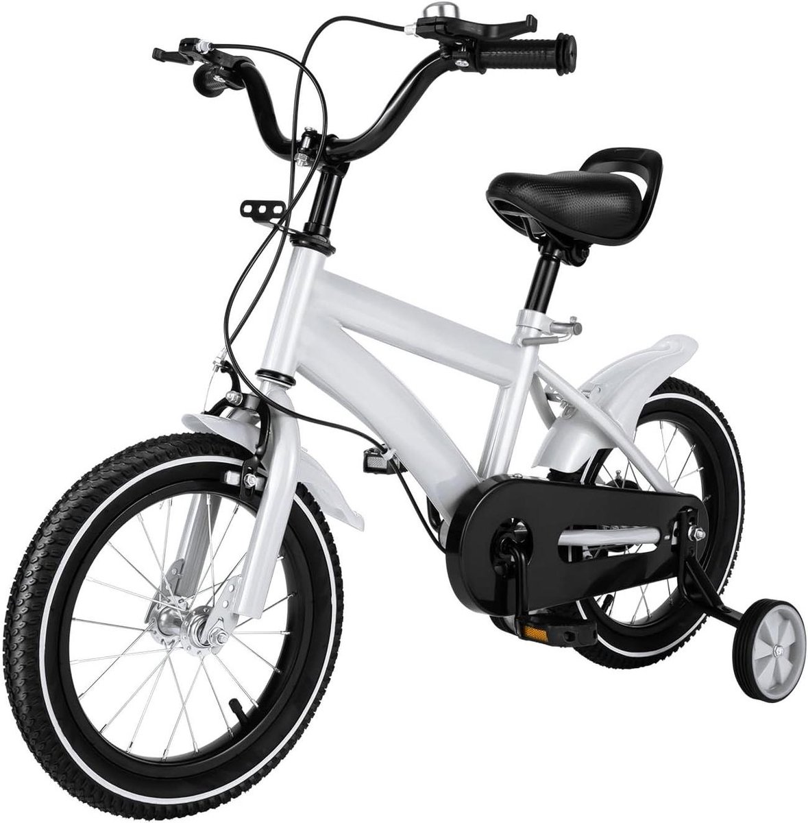 kinderfiets 14 inch jongensfiets meisjesfiets outdoor training in hoogte verstelbaar 100 114 cm lengte wit