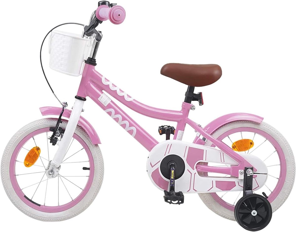 Kinderfiets 16 Inch - Jongensfiets Meisjesfiets - Buiten Spelen - Verstelbare Onderdelen - 16 inch - Lichtroze Kinderfiets kopen online