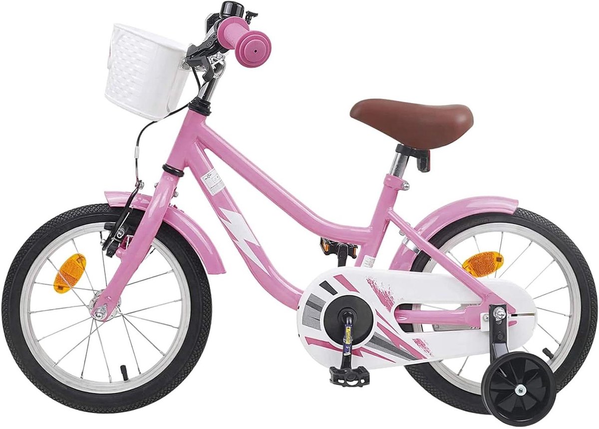 Kinderfiets 16 Inch - Loopfiets Peuter Fiets - Veilig Leren Fietsen - Verstelbare Handvatten Zadel - 16 inch - Lichtroze Kinderfiets kopen online