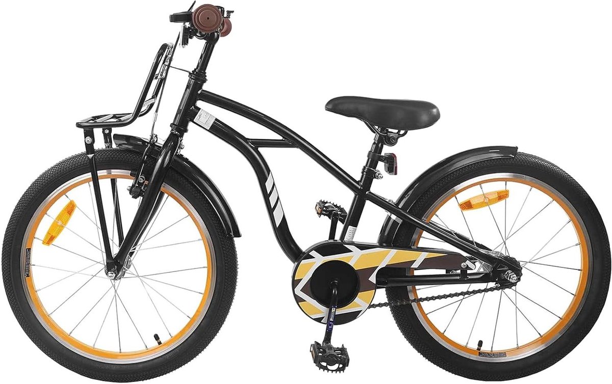 Kinderfiets 18 Inch - Jeugd Fiets - Veilig Fietsen - Duurzaam Stalen Frame - 5-7 Jaar - Zwart Kinderfiets kopen online