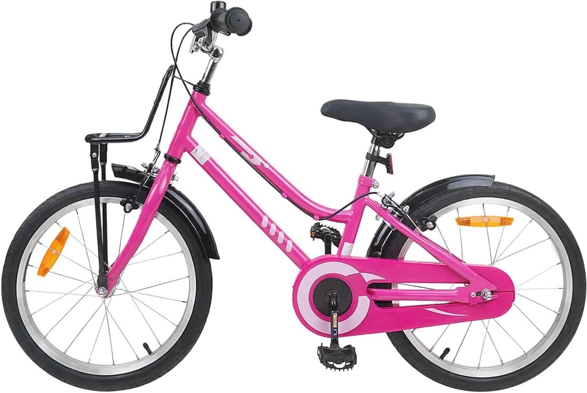 kinderfiets 18 inch jongensfiets meisjesfiets buiten spelen stalen frame 115 125 cm hoogte roze zwart