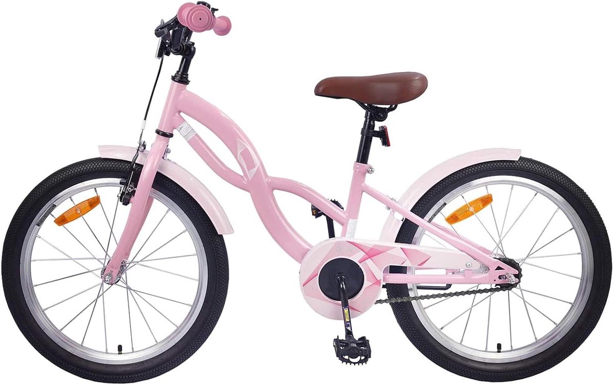 Kinderfiets 18 Inch - Jongensfiets Meisjesfiets - Buiten Spelen - Verstelbaar Zadel Stuur - 18 Inch - Lichtroze Kinderfiets kopen online