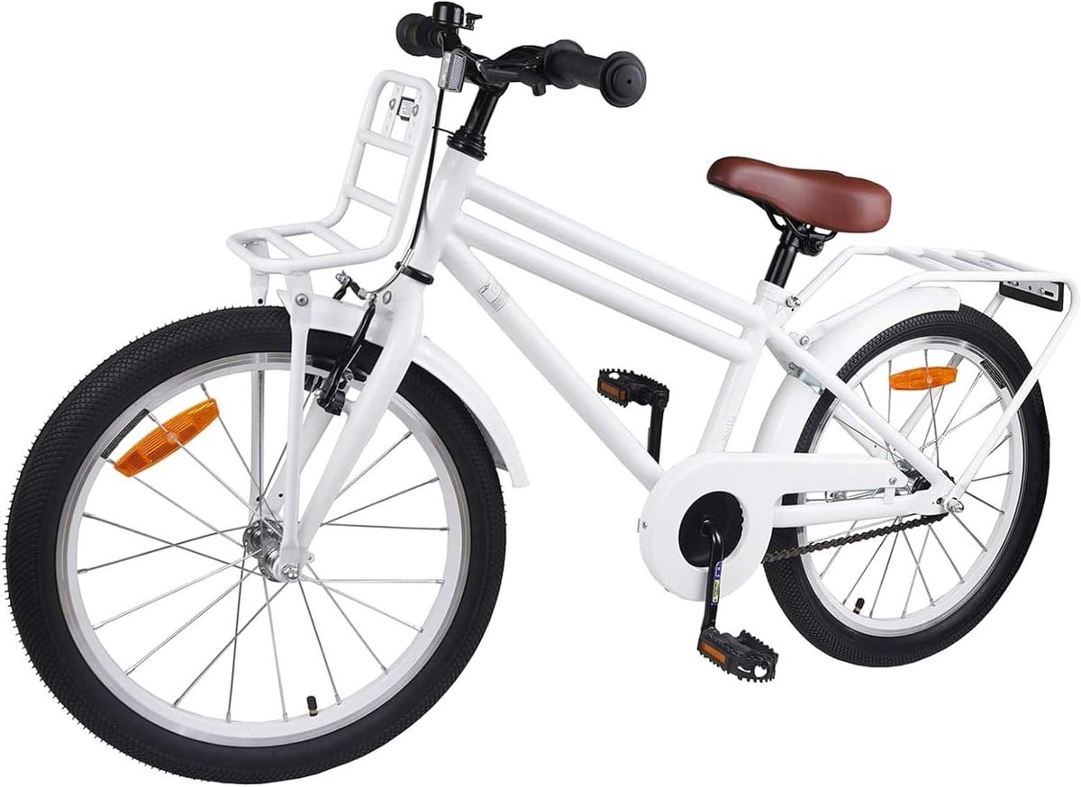 Kinderfiets 20 inch - Jongens meisjesfiets - Dagelijkse ritten - Veiligheidsuitrusting geïntegreerd - 120-135cm lengte - Wit Kinderfiets kopen online