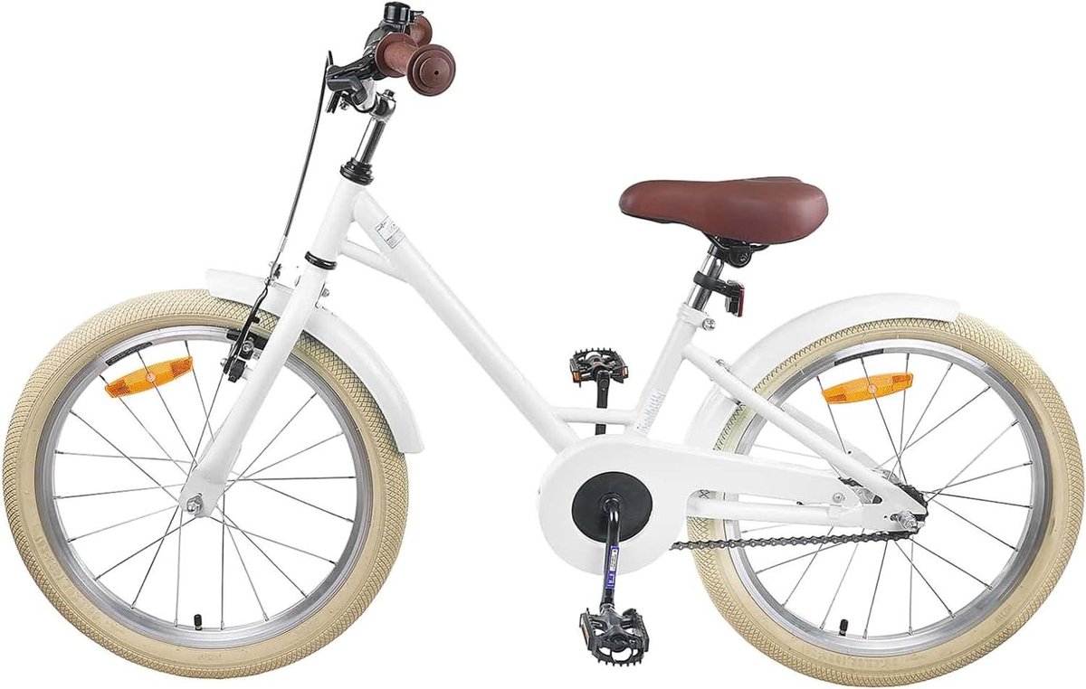 kinderfiets 20 inch jongensfiets meisjesfiets buiten spelen stalen frame 6 11 jaar wit