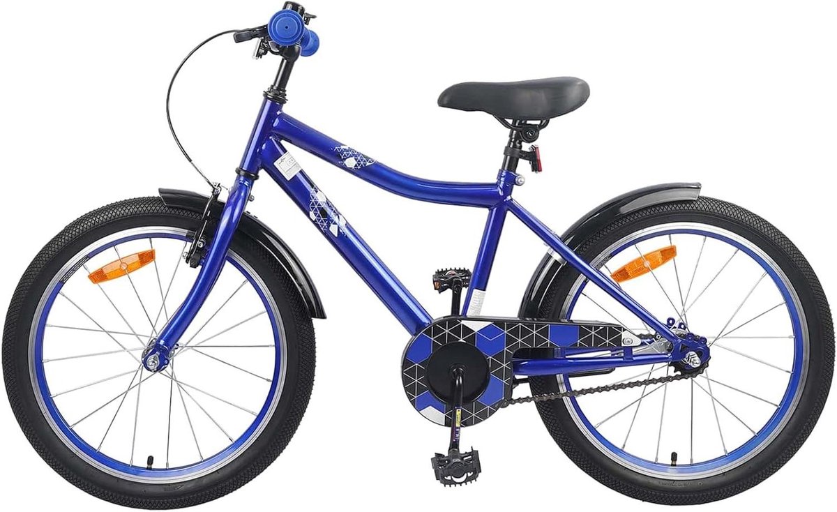 kinderfiets 20 inch jongensfiets meisjesfiets buitenspelen school verstelbaar stuur zadel 20 inch wielen donkerblauw