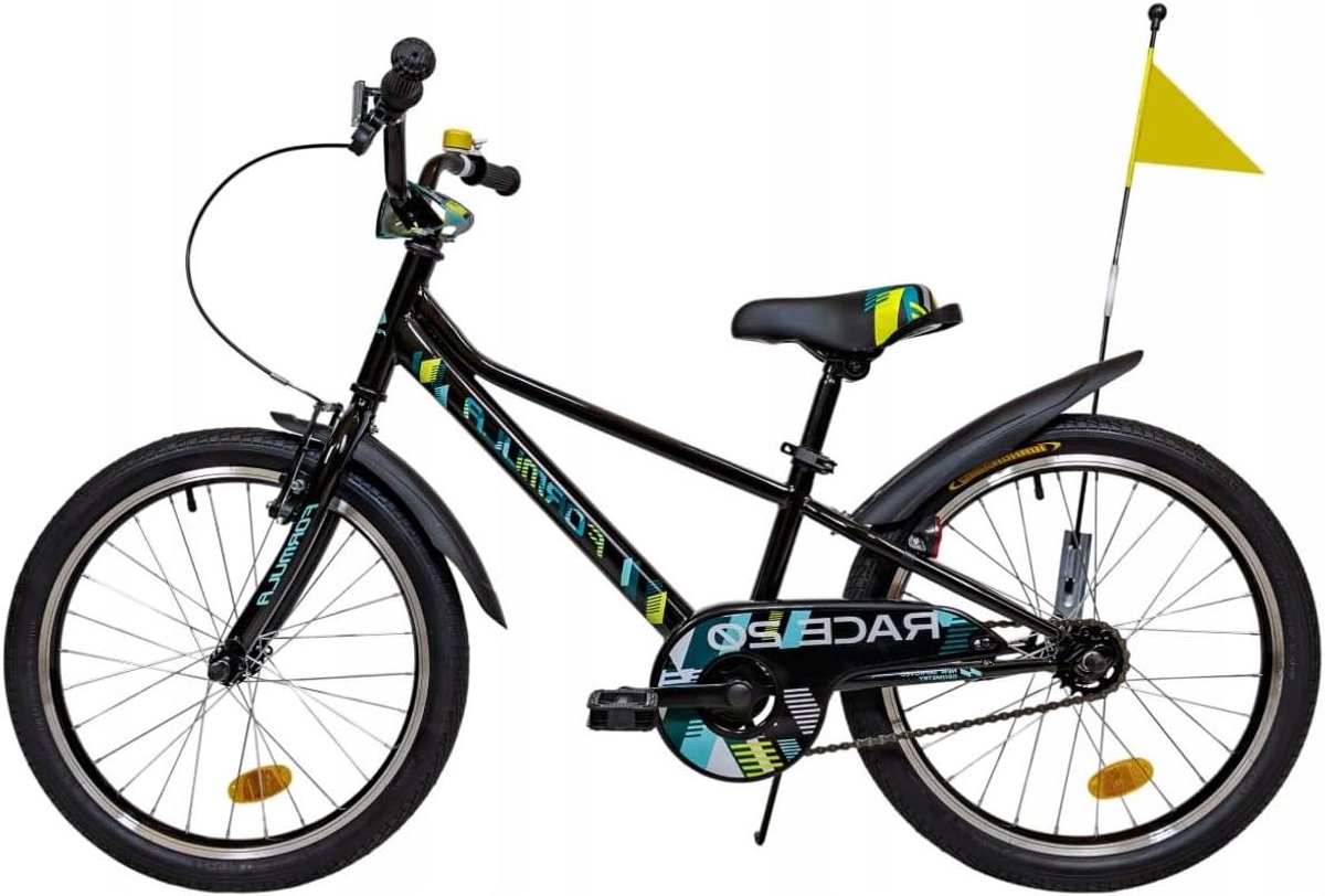 Kinderfiets 20 inch - Jongensfiets Meisjesfiets - Veilig Fietsen - Dubbel Remsysteem - 20 inch - Zwart Kinderfiets kopen online