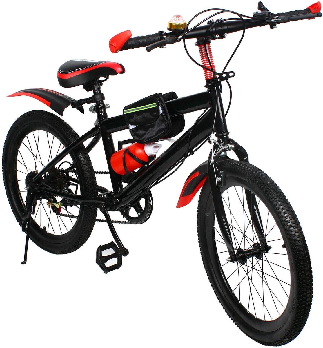 Kinderfiets 20 Inch - Mountainbike Kinderen - Buiten Fietsen - Dubbele Schijfremmen - 7 Versnellingen - Rood Kinderfiets kopen online
