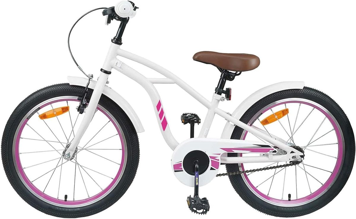 Kinderfiets 22 inch - Jongens Meisjesfiets - Veilig Fietsen - Verstelbaar Comfort - 22 inch - Wit Kinderfiets kopen online