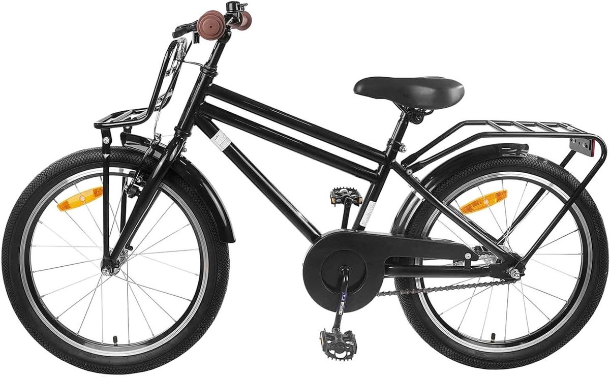 Kinderfiets 22 inch - Jongensfiets Meisjesfiets - Dagelijks Gebruik - Stalen Frame - 22 inch - Zwart Kinderfiets kopen online