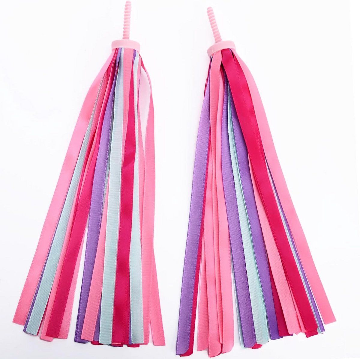 Kinderfiets Accessoires Set: Roze & Paarse Stuurkwastjes en -slingers voor Meisjesfiets en Step Kinderfiets kopen online