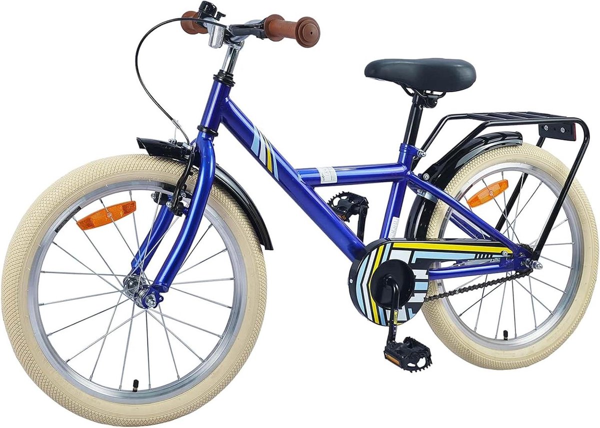 Kinderfiets - Jeugdfiets Kinderfietsen - Vrije tijd - Verstelbaar stuur en zitting - 20 inch - Donkerblauw Kinderfiets kopen online