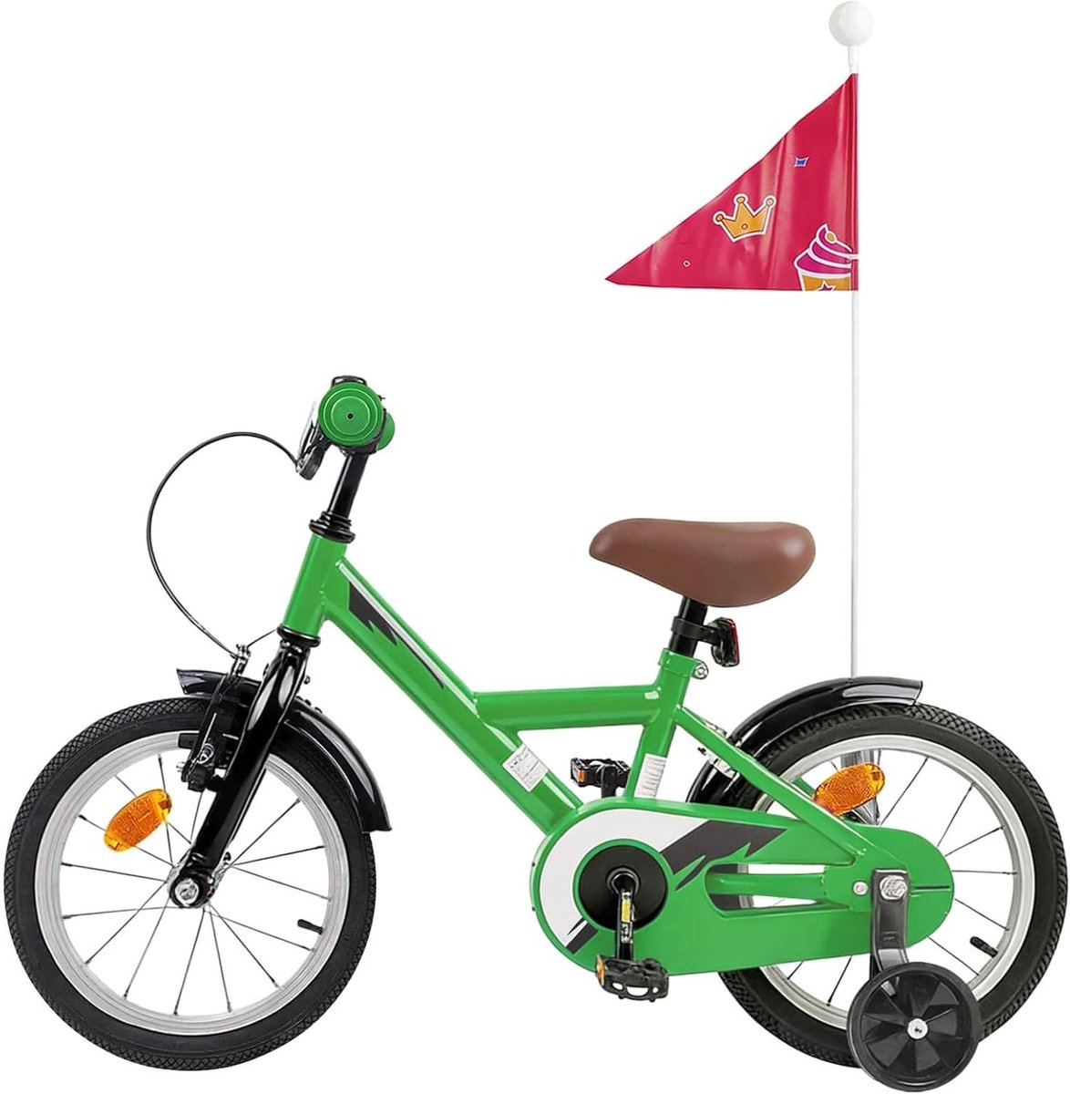 Kinderfiets - Jeugdfiets Peuterfiets - Buiten spelen - Verstelbaar zadel en stuur - 16 inch - Groen Kinderfiets kopen online