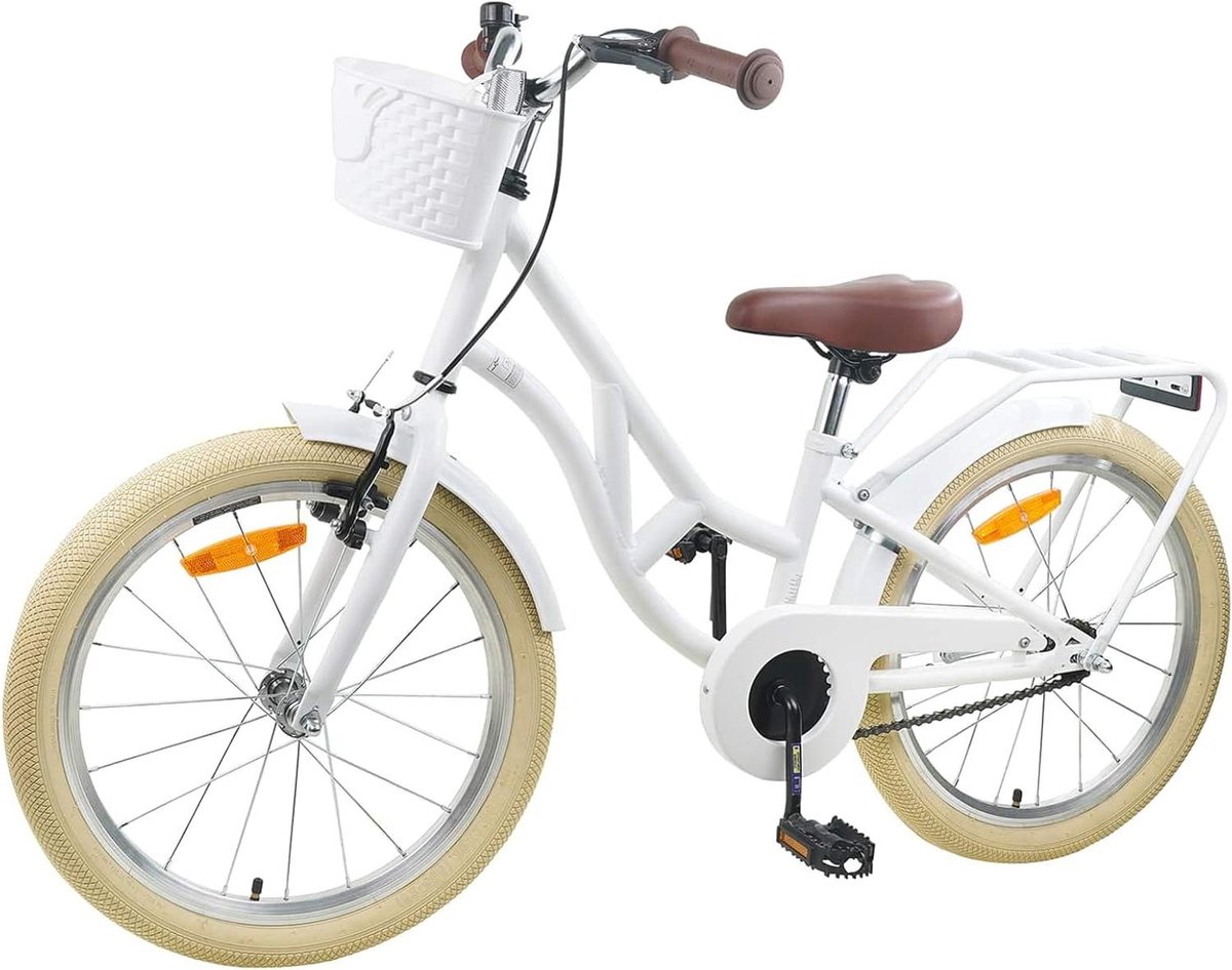 kinderfiets jongens meisjesfiets dagelijkse ritten stabiele stalen constructie 20 inch wit