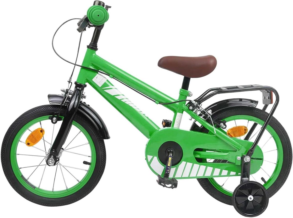 kinderfiets jongensfiets meisjesfiets buiten spelen klassiek ontwerp 14 inch groen