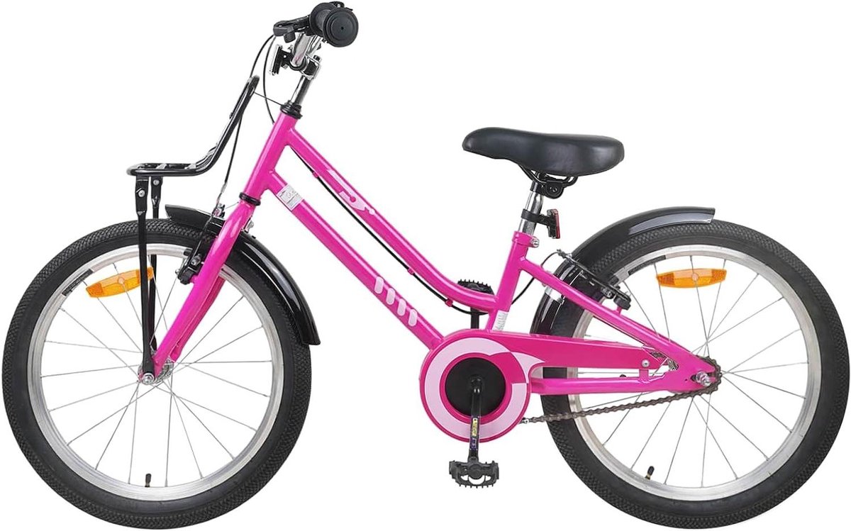 Kinderfiets - Jongensfiets Meisjesfiets - Buiten Spelen - Stalen Frame - 20 inch - Roze Zwart Kinderfiets kopen online