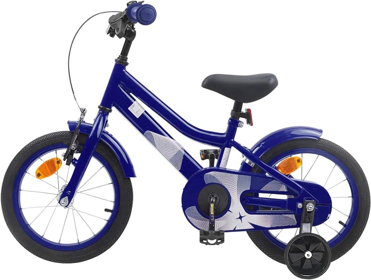 Kinderfiets - Jongensfiets Meisjesfiets - Buiten Spelen - Stevig Stalen Frame - 14 Inch - Donkerblauw Kinderfiets kopen online