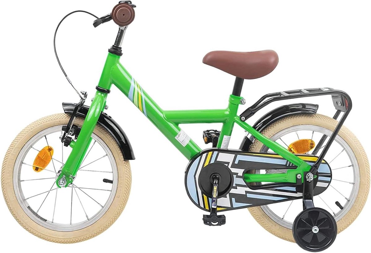 kinderfiets jongensfiets meisjesfiets buiten spelen verstelbaar stuur zadel 16 inch groen