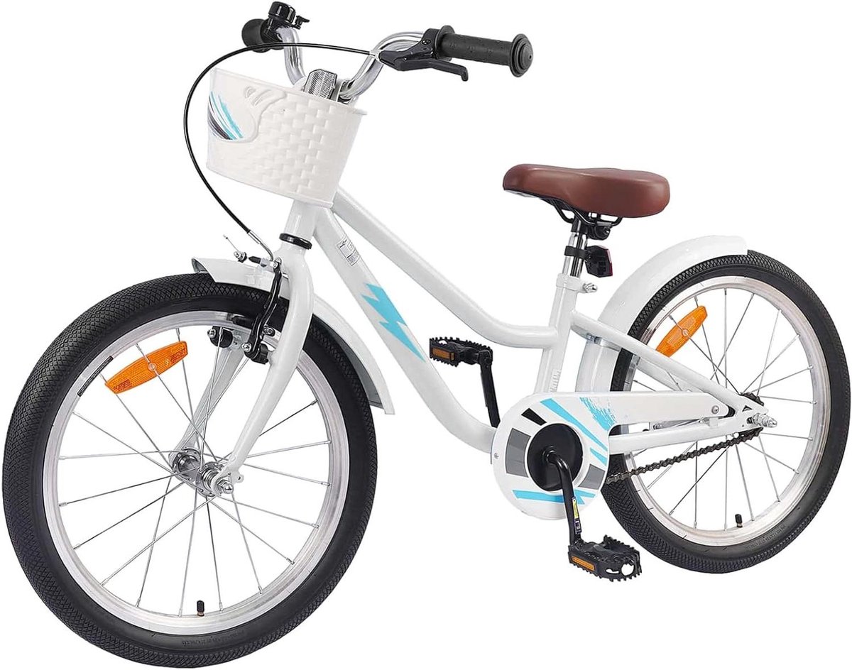 kinderfiets jongensfiets meisjesfiets dagelijkse ritjes verstelbaar zadel stuur 20 inch wit