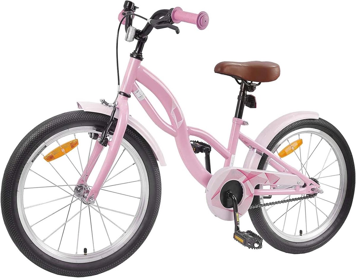 Kinderfiets - Jongensfiets Meisjesfiets - Fietsen Leren - Verstelbaar Stuur Zadel - 20 inch - Lichtroze Kinderfiets kopen online
