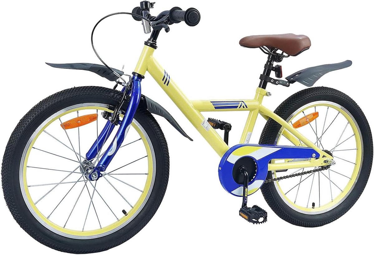Kinderfiets - Jongensfiets Meisjesfiets - Fietstraining - Verstelbaar Zadel Stuur - 20 inch - Geel Kinderfiets kopen online