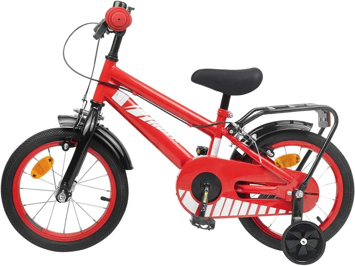 kinderfiets jongensfiets meisjesfiets leren fietsen klassiek stevig ontwerp 16 inch rood