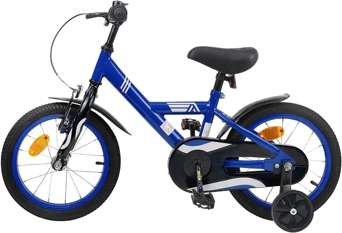 Kinderfiets - Jongensfiets Meisjesfiets - Leren Fietsen - Stalen Frame - 14 Inch - Donkerblauw Kinderfiets kopen online