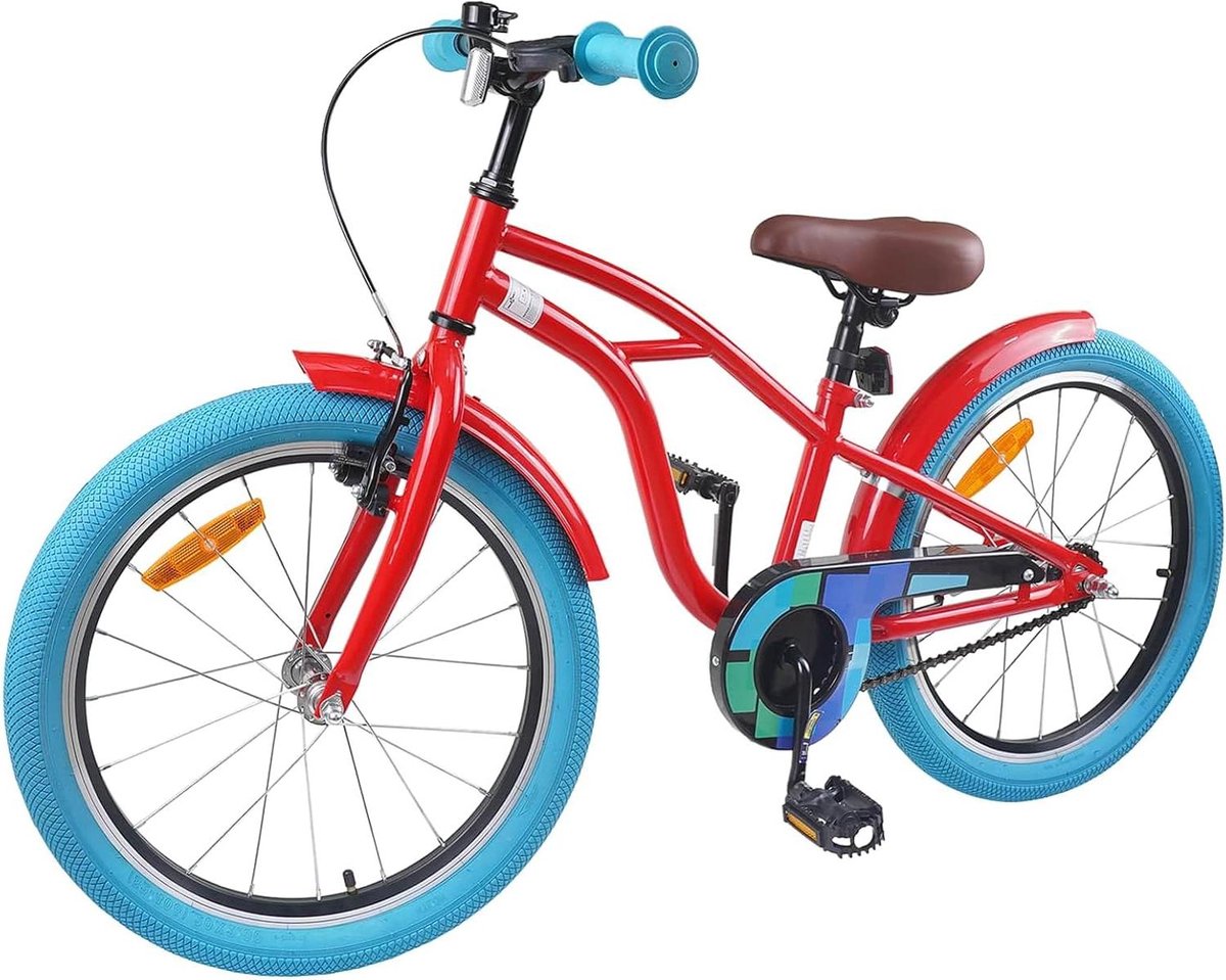 kinderfiets jongensfiets meisjesfiets leren fietsen terugtraprem 20 inch rood