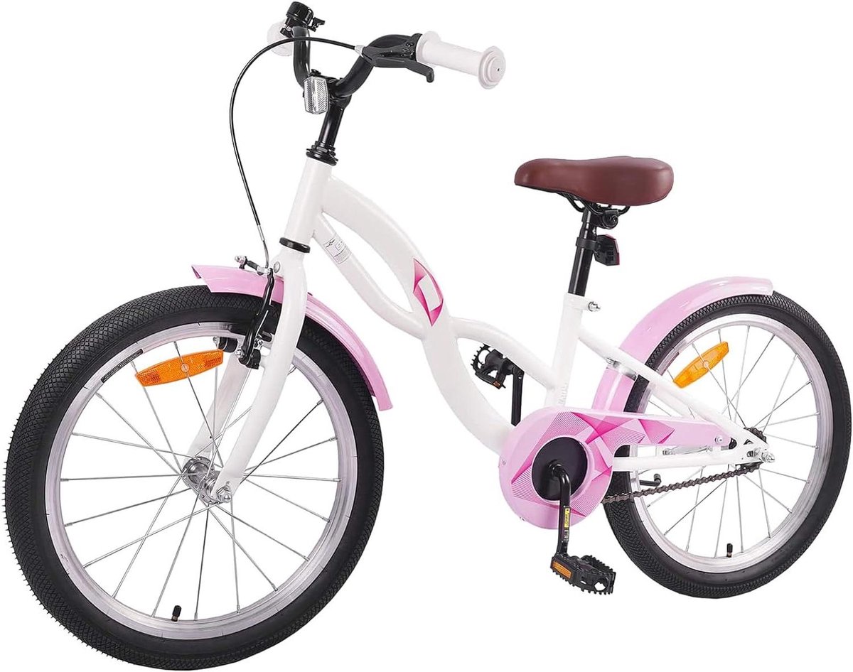 Kinderfiets - Jongensfiets Meisjesfiets - Veilig Fietsen - Verstelbaar Zadel Stuur - 20 inch - Wit Kinderfiets kopen online