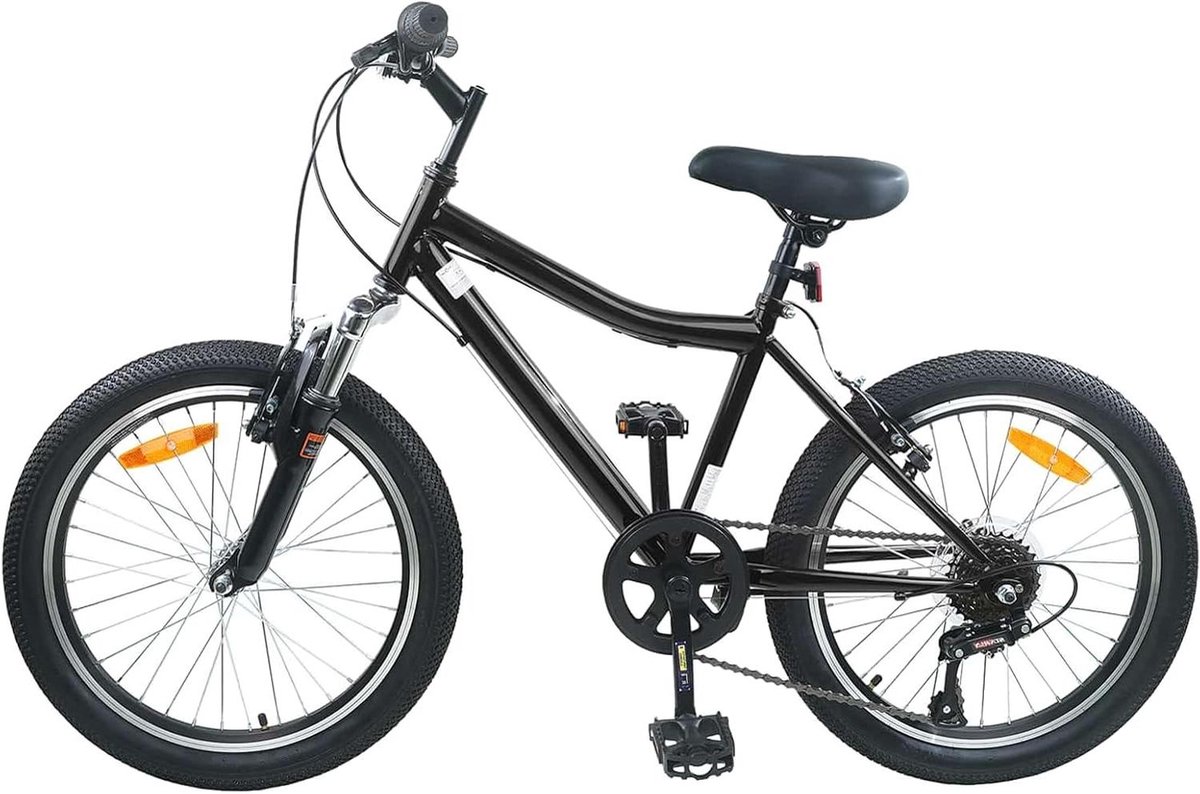 Kinderfiets - Jongensfiets Meisjesfiets - Veilige Uitstapjes - Verstelbaar Stuur Zadel - 24 Inch - Zwart Kinderfiets kopen online