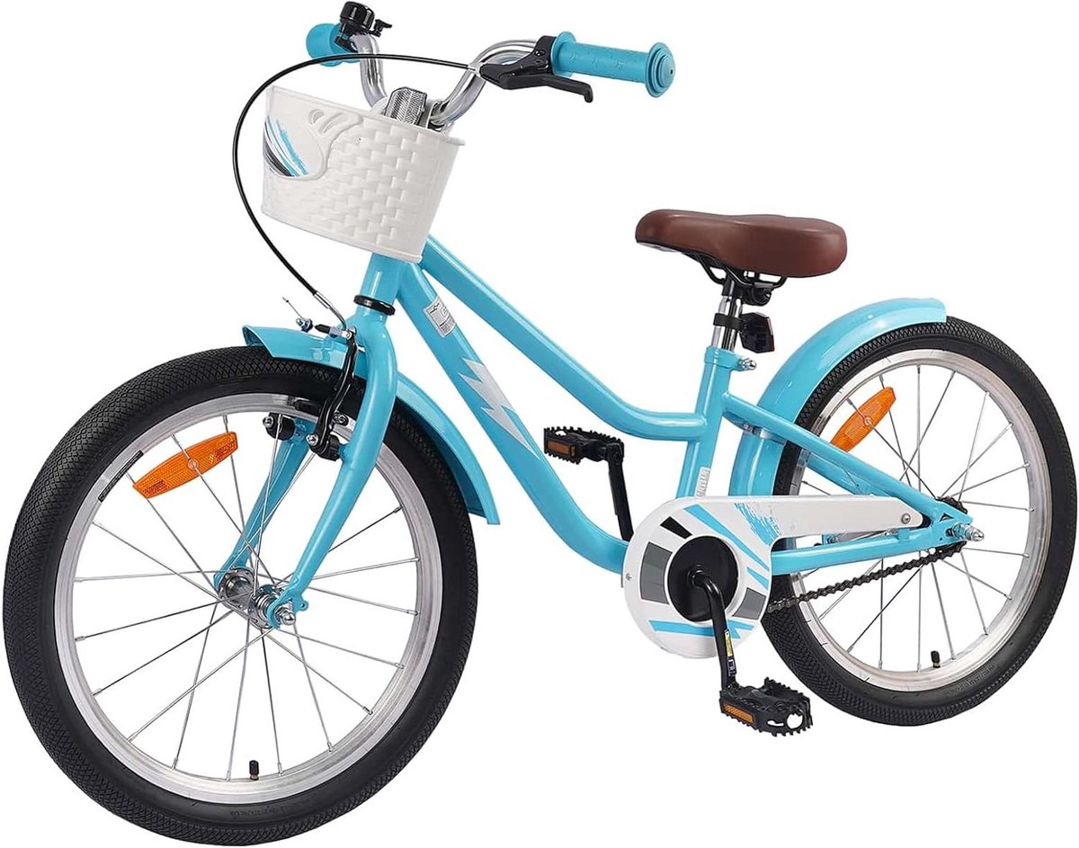 Kinderfiets - Jongensfiets Meisjesfiets - Vrije tijd uitstapjes - Verstelbaar zadel stuur - 18 inch - Hemelsblauw Kinderfiets kopen online