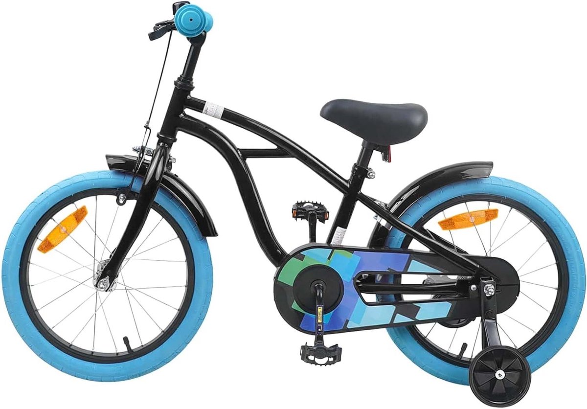 Kinderfiets - Jongensfiets Peutersfiets - Buiten Spelen - Klassiek Design - 16 inch - Zwart Kinderfiets kopen online