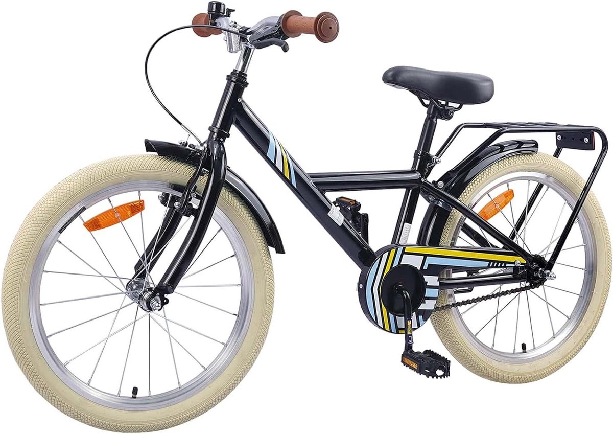 Kinderfiets - Jongensmeisjesfiets - Buiten spelen - Verstelbaar stuur zitting - 20 inch - Zwart Kinderfiets kopen online
