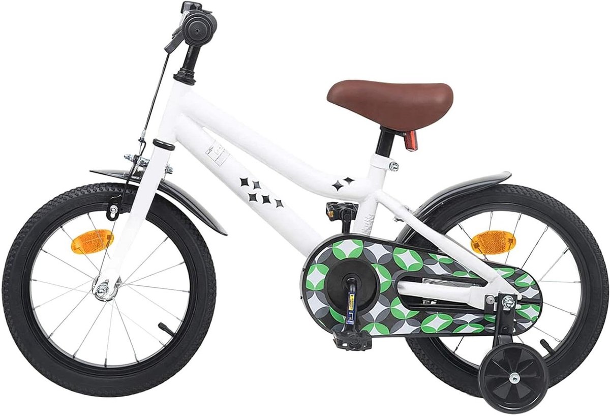 kinderfiets klassieke fiets stadsfiets fietsen leren verstelbaar stuur en zadel 16 inch wit