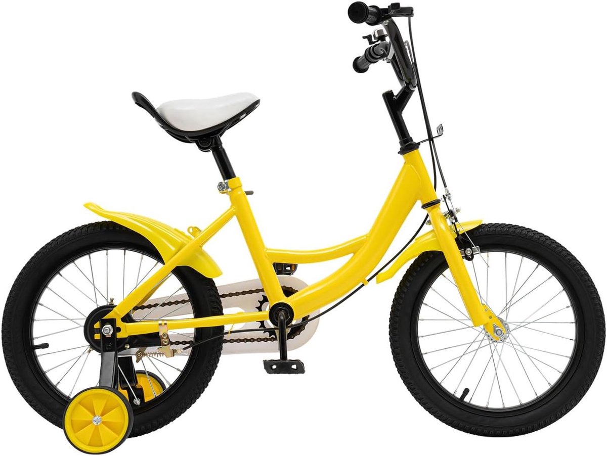 Kinderfiets - Loopfiets - Buiten Spelen - Dubbele Rem - 16 Inch - Geel Kinderfiets kopen online