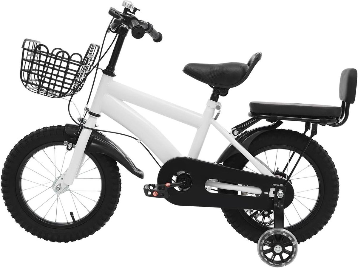 Kinderfiets - Loopfiets - Buiten spelen - Met steunwielen - 14 inch - Wit Kinderfiets kopen online