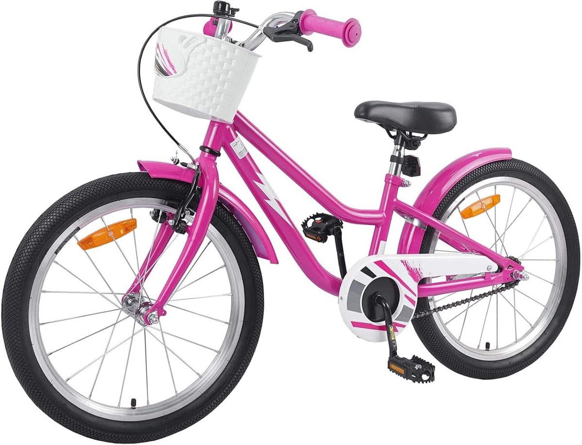 Kinderfiets - Loopfiets - Fietstraining - Verstelbaar zadel en stuur - 18 inch - Donkerroze Kinderfiets kopen online