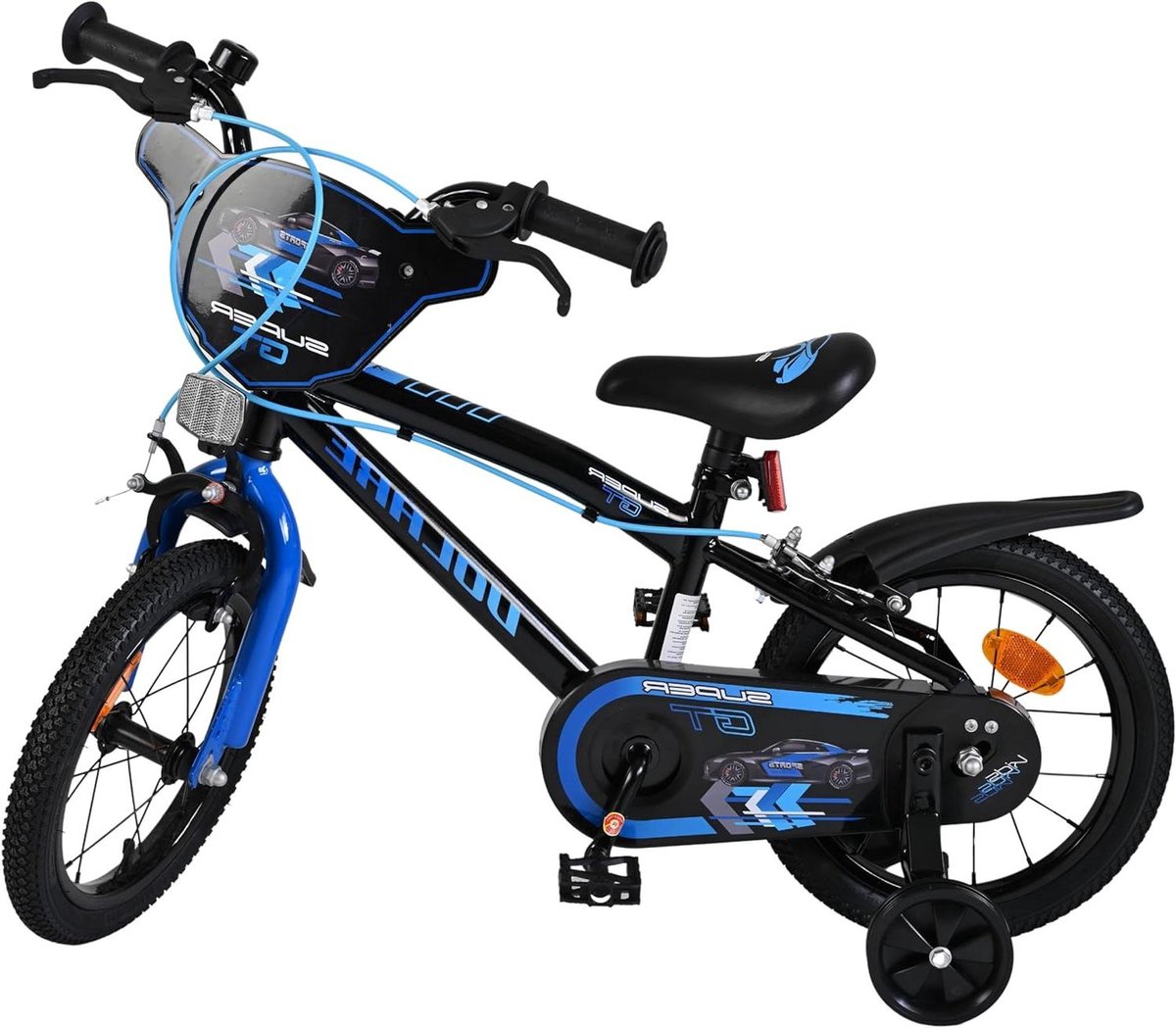 Kinderfiets - Loopfiets - Leren Fietsen - Veiligheidsremmen - 14 inch - Blauw Zwart Kinderfiets kopen online
