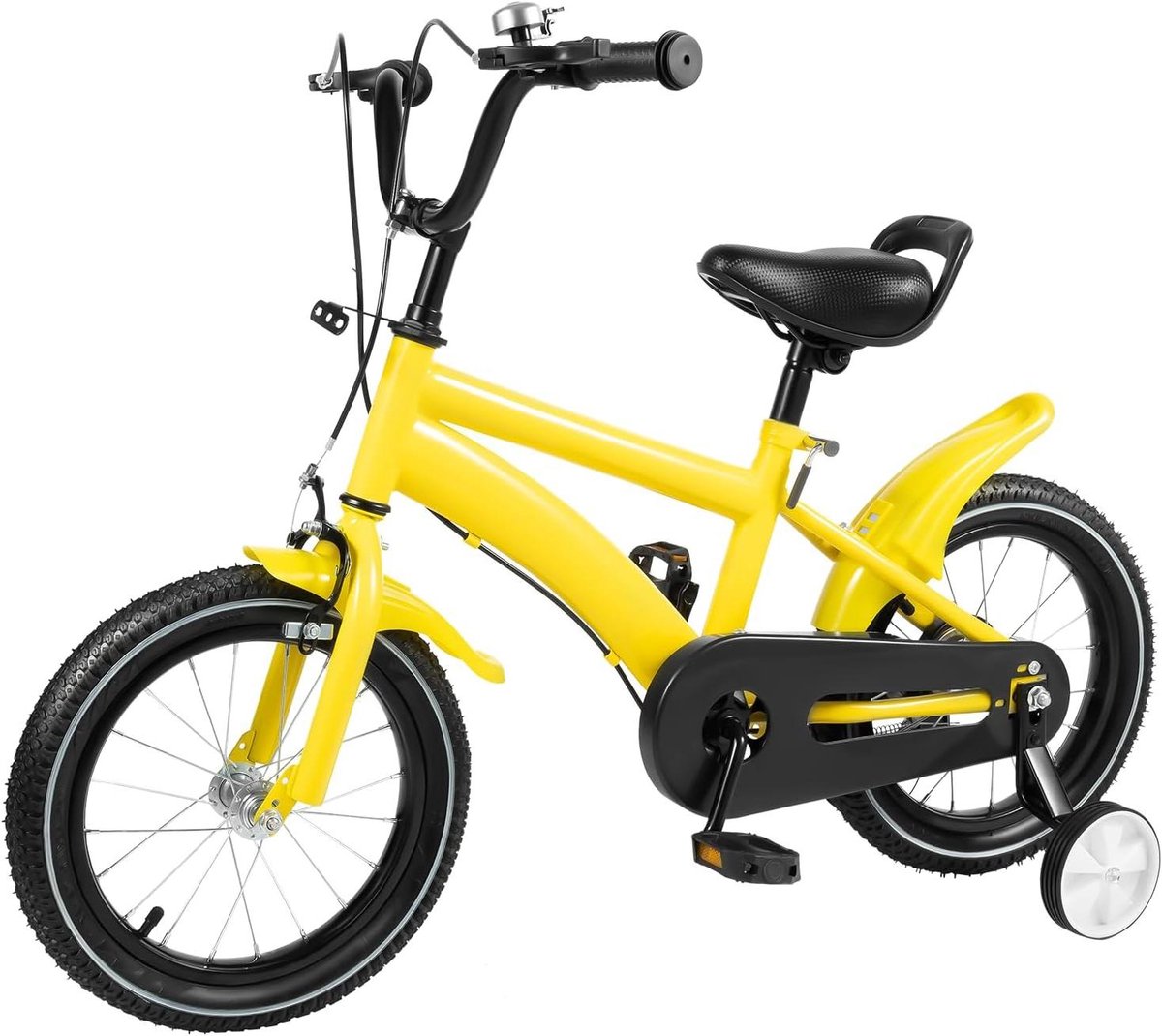 kinderfiets loopfiets leren fietsen verstelbaar zadel 14 inch geel
