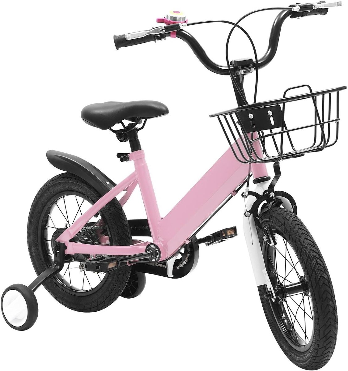 Kinderfiets - Loopfiets Meisjes - Buiten Spelen - Veiligheidsremmen - 14 Inch Wielmaat - Roze Kinderfiets kopen online