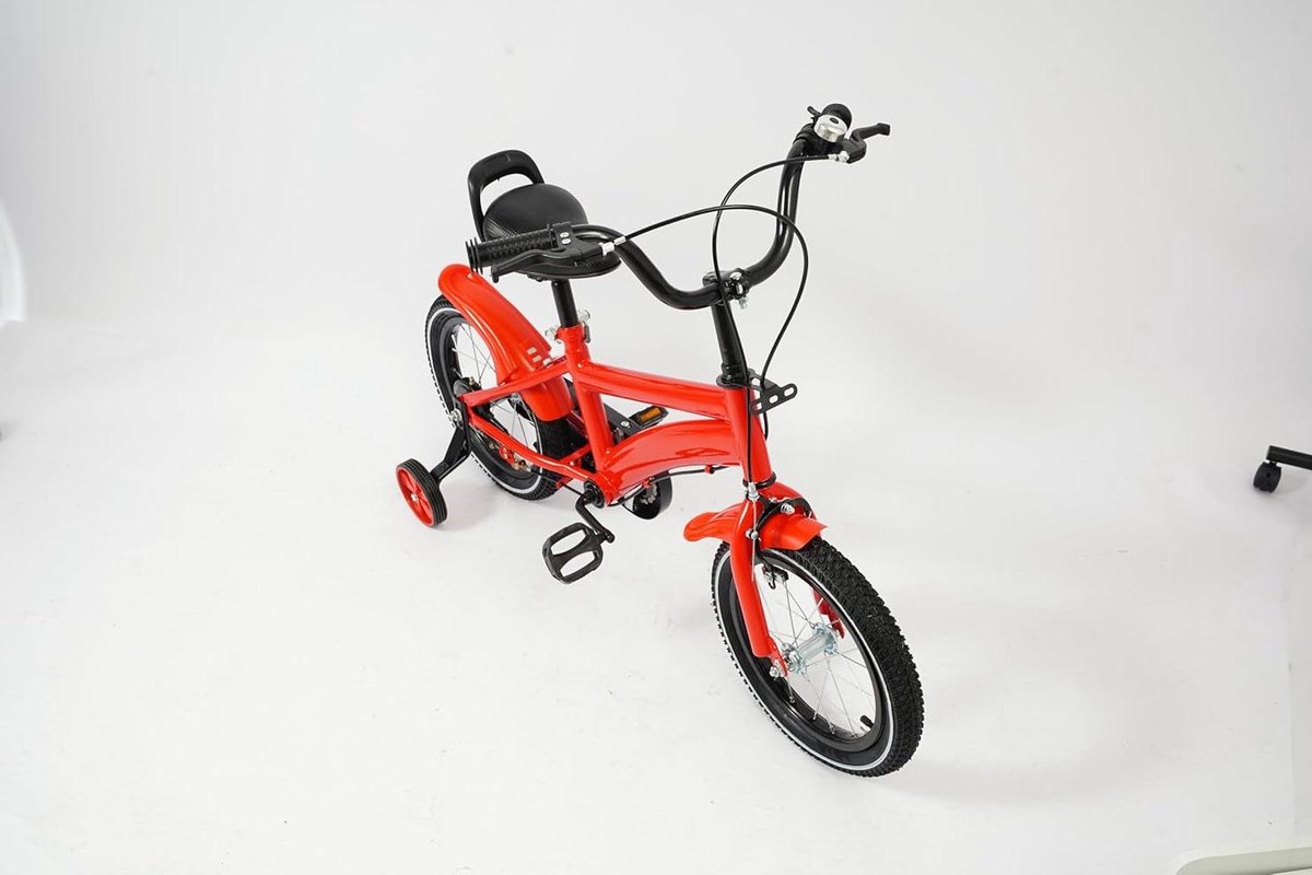 Kinderfiets - Loopfiets voor peuters - Leren fietsen - Verstelbaar zadel en stuur - 14 inch - Rood zwart Kinderfiets kopen online