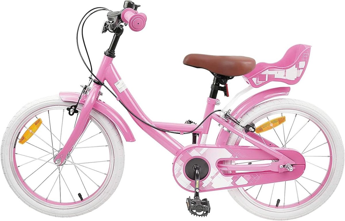 Kinderfiets - Meisjesfiets - Fietsavonturen - Stalen Frame - 18 inch - Lichtroze Kinderfiets kopen online