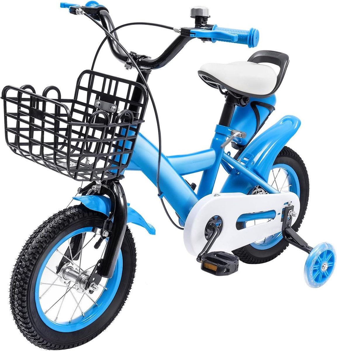 Kinderfiets met mand - Loopfiets voor kinderen - Buiten rijden - Verstelbaar stuur - 12 inch - Blauw Kinderfiets kopen online